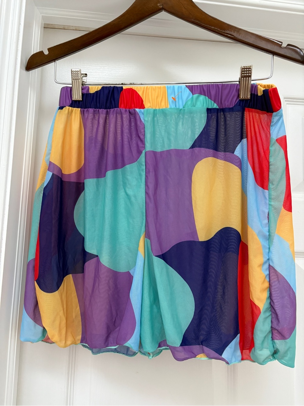 Colorful Abstract Print ladies Shirt & Shorts Set - Multicolor cover up - Picture 5 of 7